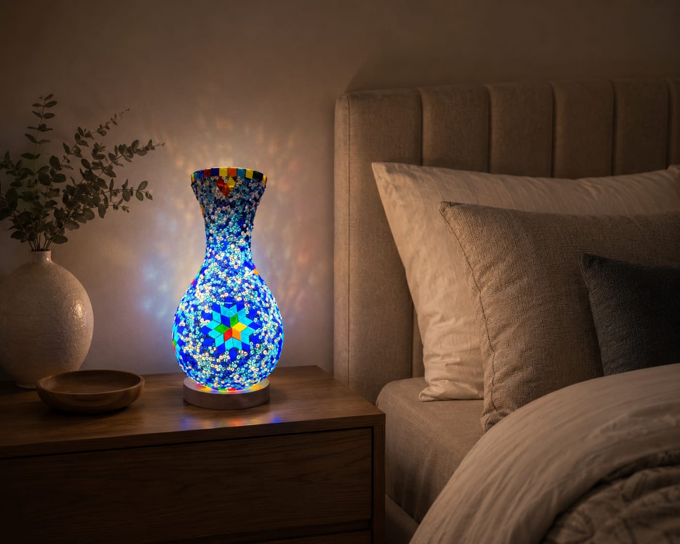 TURKISH MOSAIC GLASS VASE LAMP
