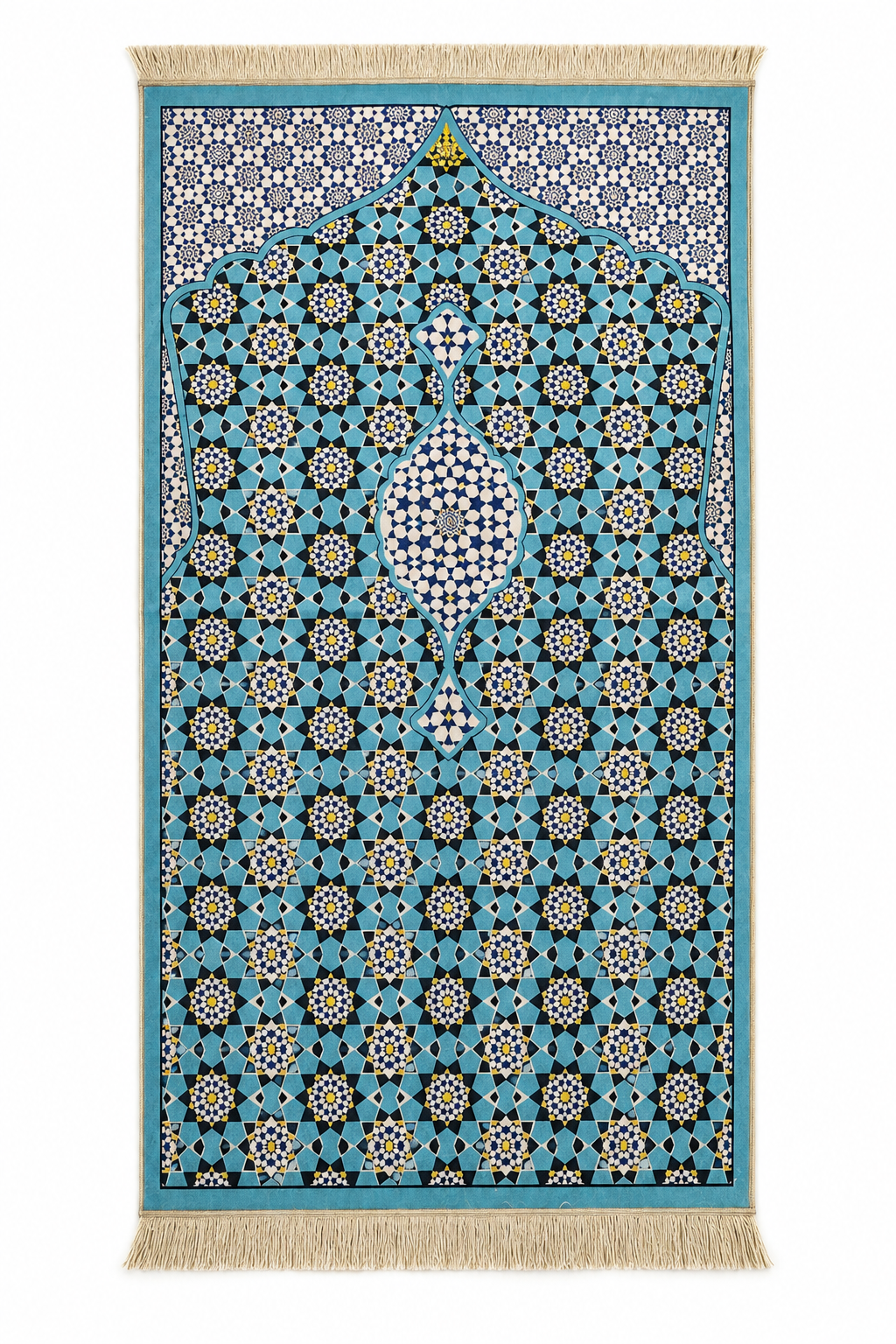 Turquoise Mosaic - Bursa Thin Silk Prayer Mat