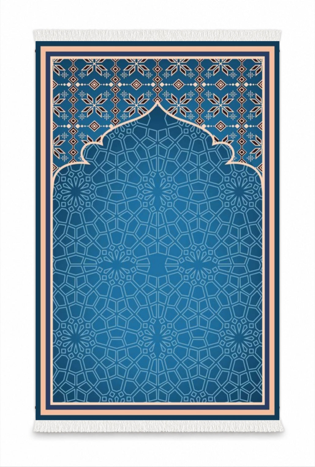 Blue Mosaic Dome - Velvet Prayer Mat
