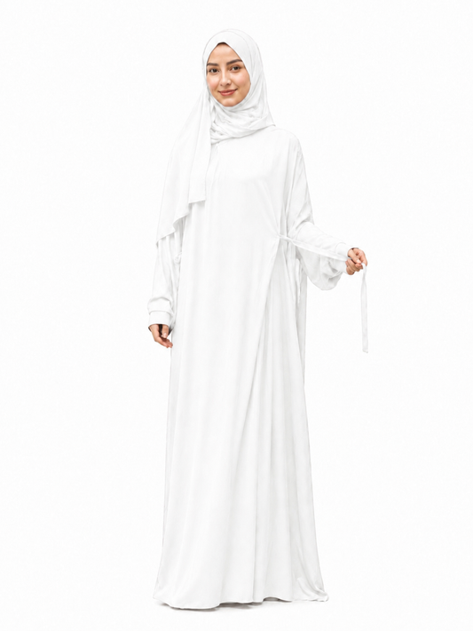 Safa Turkish Cotton Prayer Dress - White