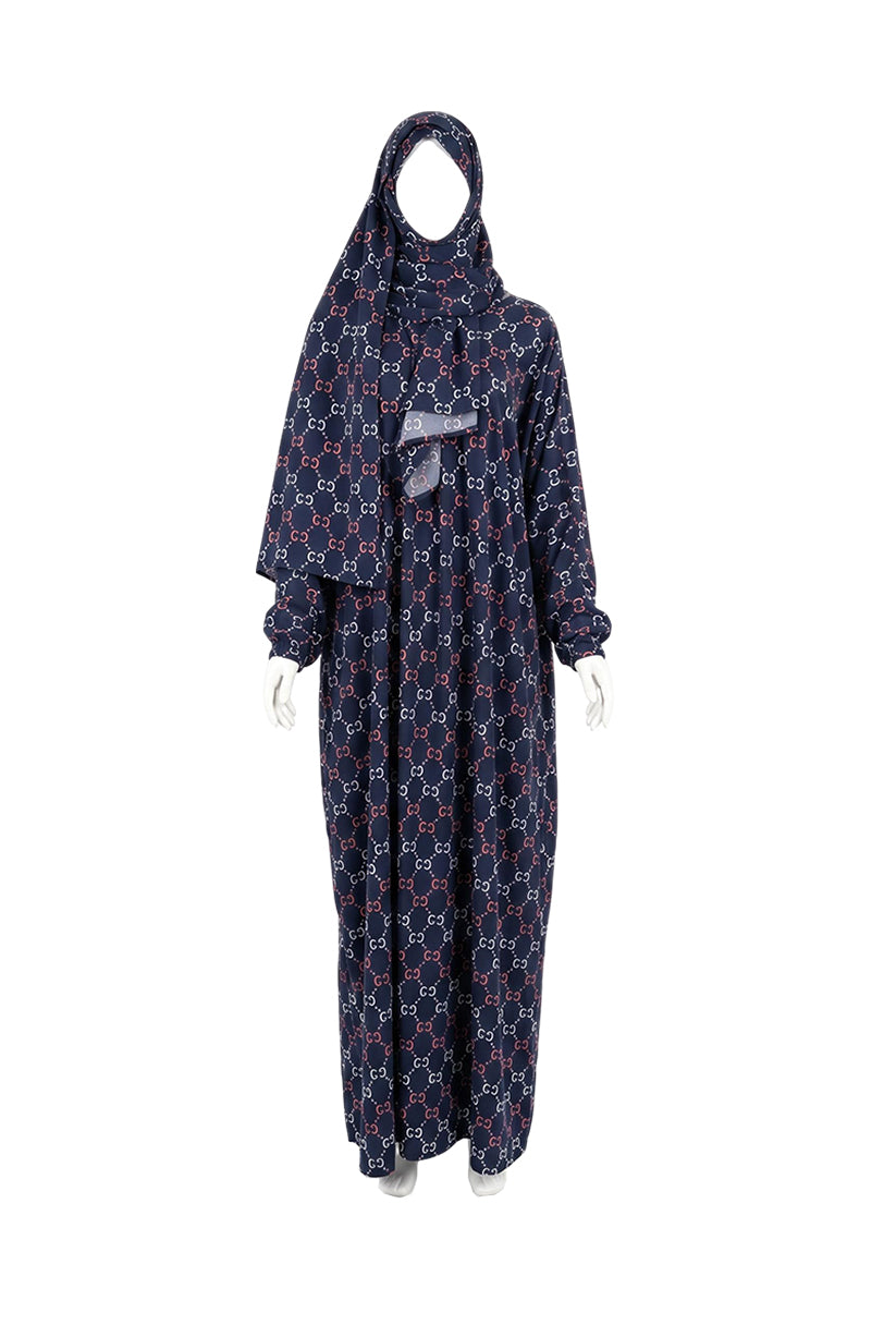 Crescent Link Navy Non-Iron Fabric - Prayer Dress