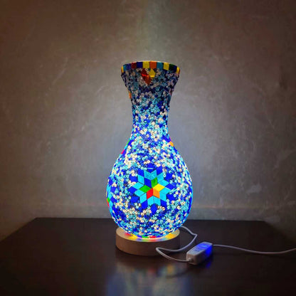 TURKISH MOSAIC GLASS  VASE LAMP
