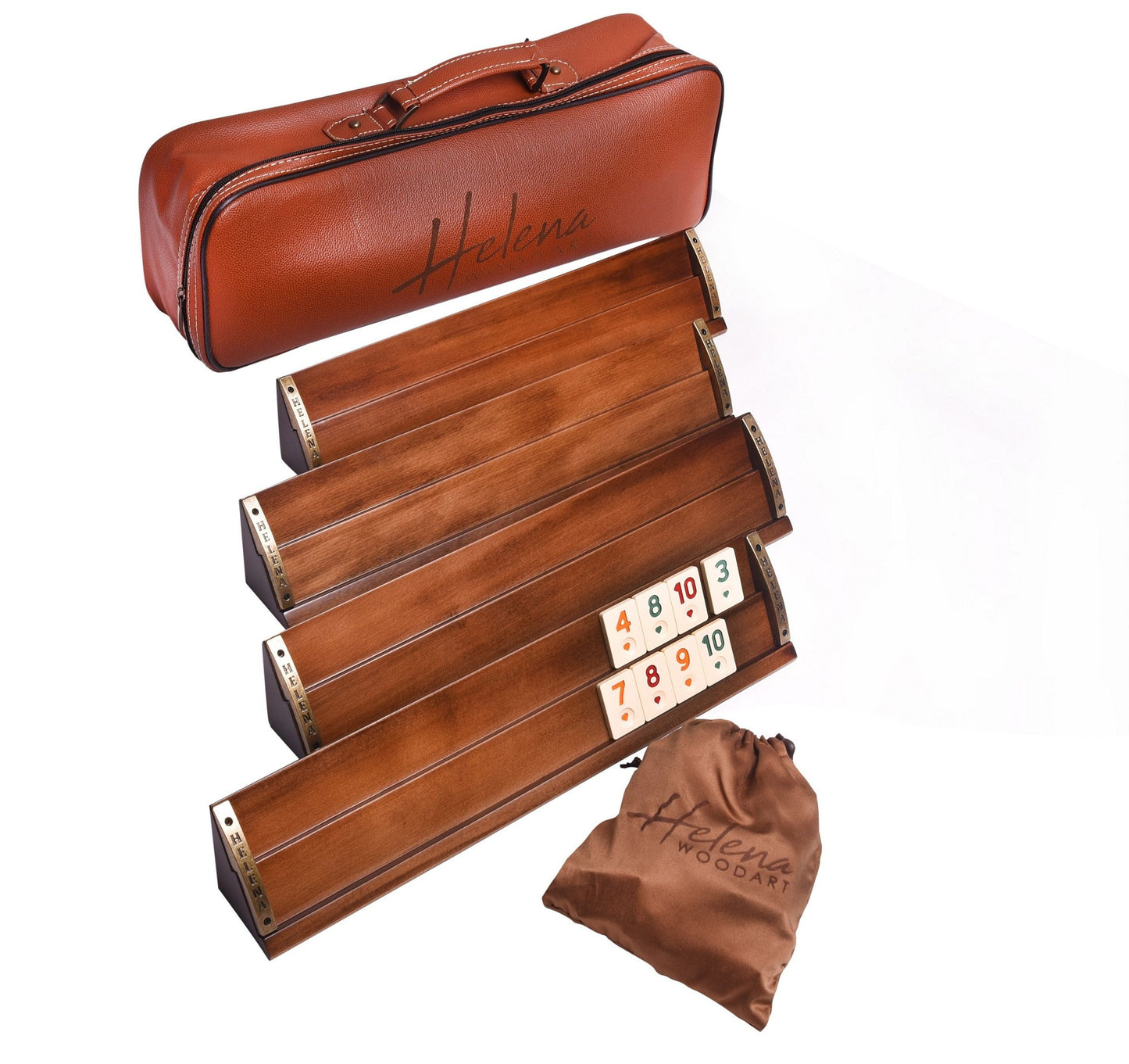 Wooden Oval Rummy Board Game Set