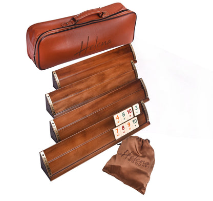 Wooden Oval Rummy Board Game Set
