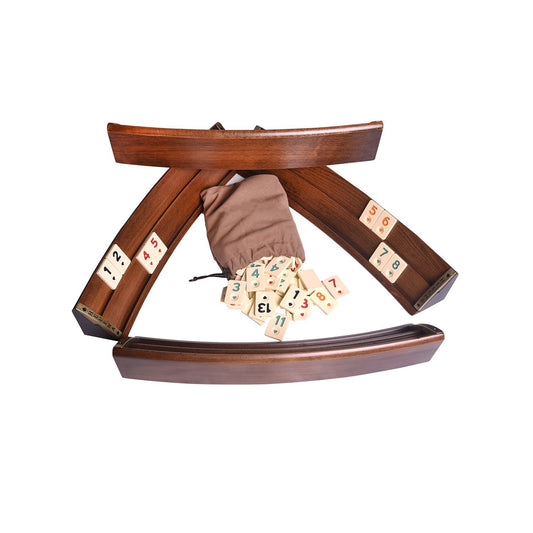 Wooden Oval Rummy Board Game Set