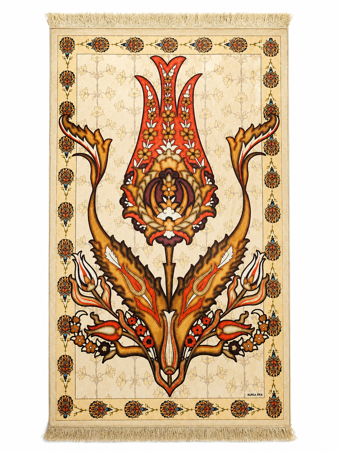 Anatolian Tulip - Bursa Thin Silk Prayer Mat