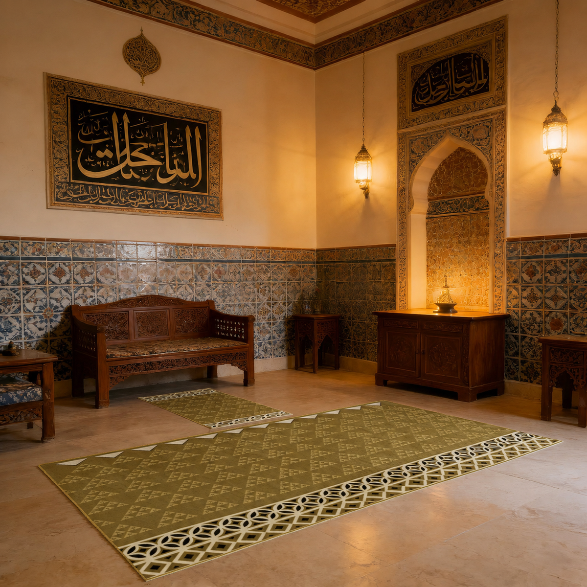 Luxurious Velvet Prayer Mat for 5 Person (Ds011)