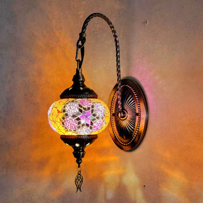 Turkish Mosaic Glass Wall Handcrafted Scone Lamp - 2002-1W
