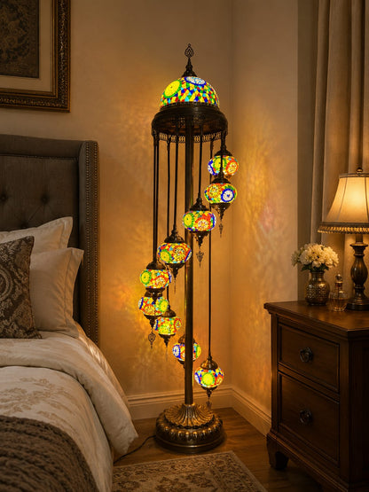 Turkish Mosaic Glass Floor Lamp - 1923-9F