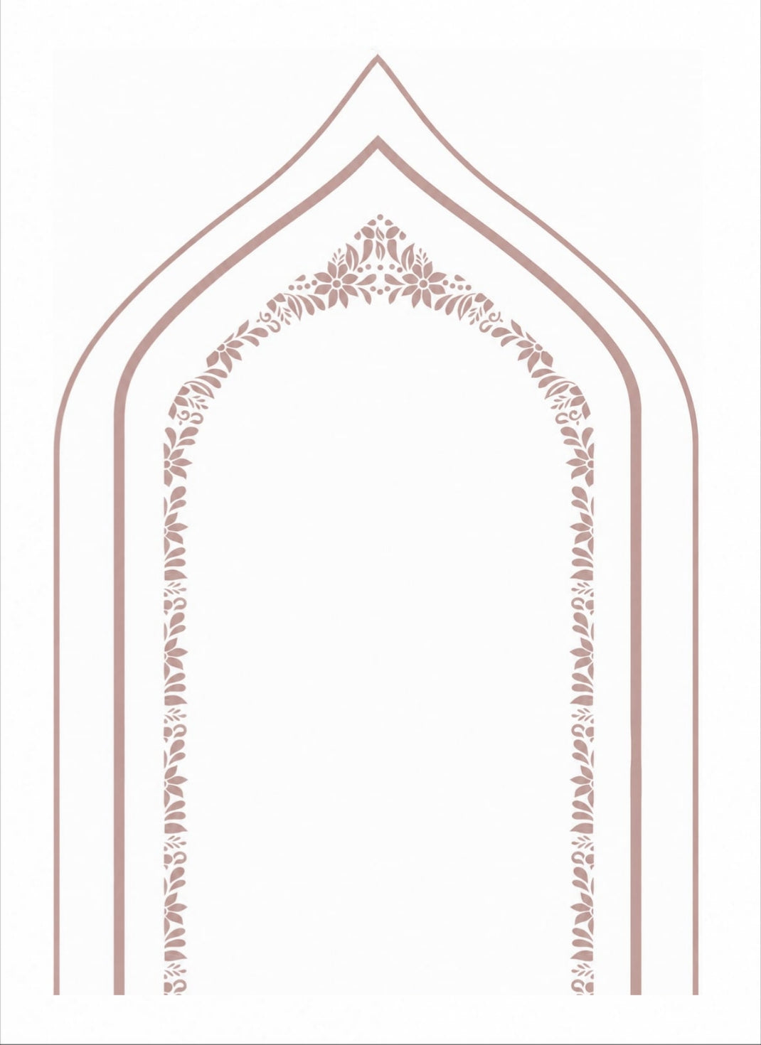 Rose Leaf Arch prayer mat from Masra with a bamboo top layer