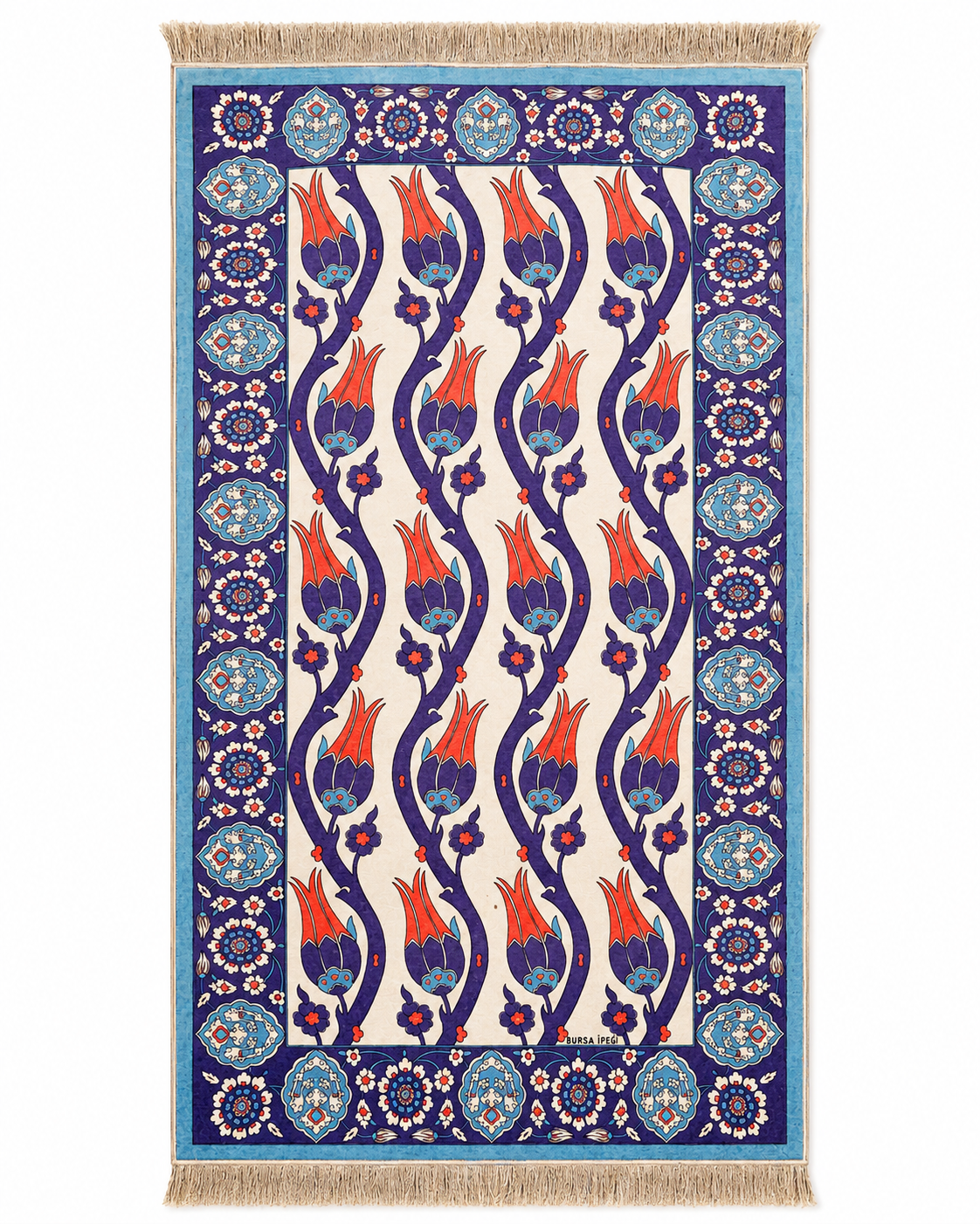 Imperial Tulip - Bursa Thin Silk Prayer Mat