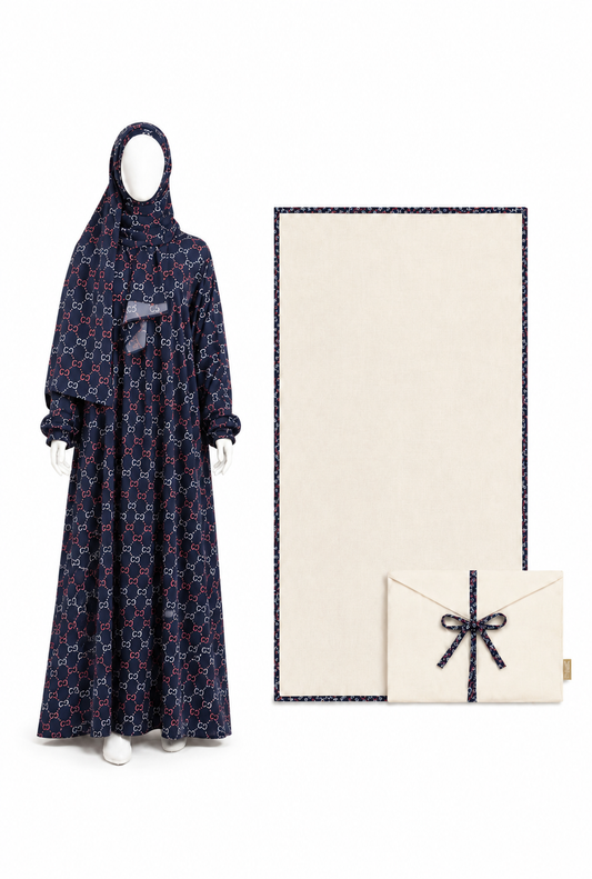 Crescent Link Navy Non-Iron Fabric - Prayer Dress