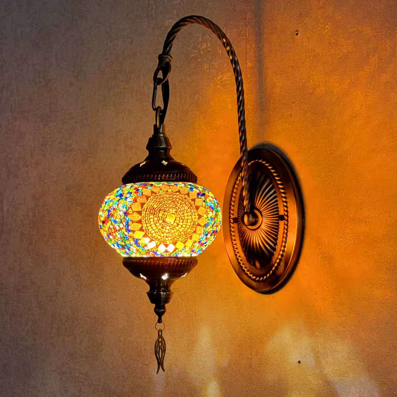 Turkish Mosaic Glass Wall Handcrafted Scone Lamp - 2002-1W