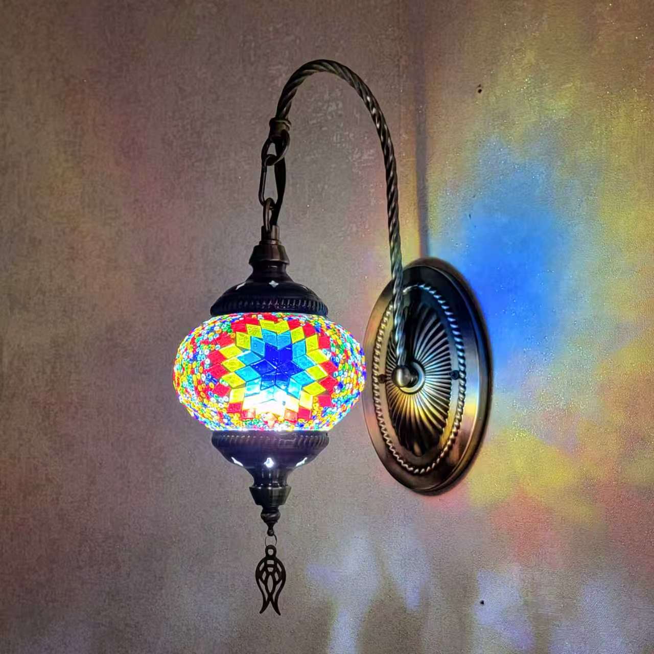 Turkish Mosaic Glass Wall Handcrafted Scone Lamp - 2002-1W
