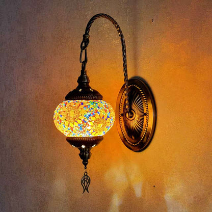Turkish Mosaic Glass Wall Handcrafted Scone Lamp - 2002-1W
