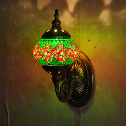 Turkish Rainbow Mosaic Wall Lamp Handcrafted Glass Sconce - 2000-1W