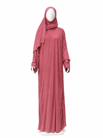 Safa Turkish Cotton Prayer Dress - Dark Pink