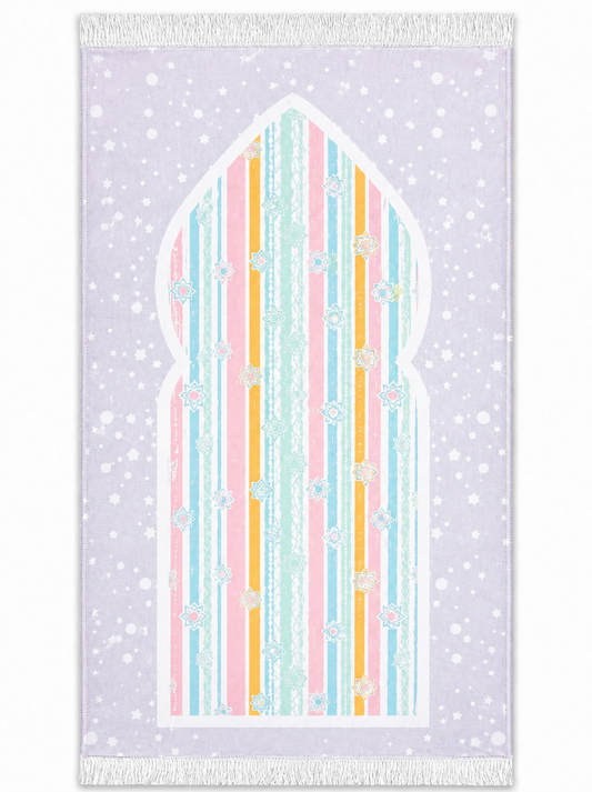 Pastel Rainbow Arch prayer mat from Masra