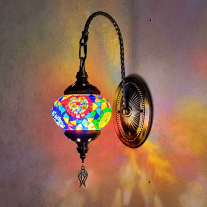 Turkish Mosaic Glass Wall Handcrafted Scone Lamp - 2002-1W