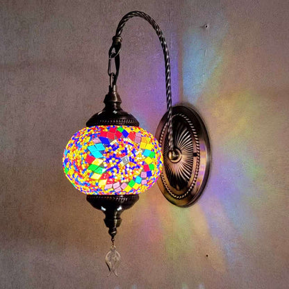 Turkish Mosaic Glass Wall Handcrafted Scone Lamp - 2002-1W