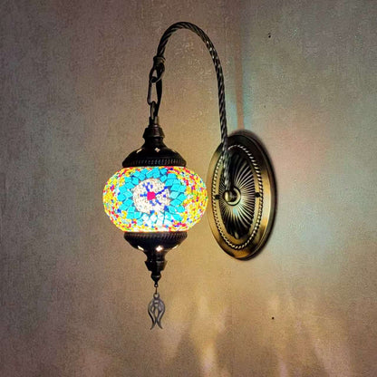Turkish Mosaic Glass Wall Handcrafted Scone Lamp - 2002-1W
