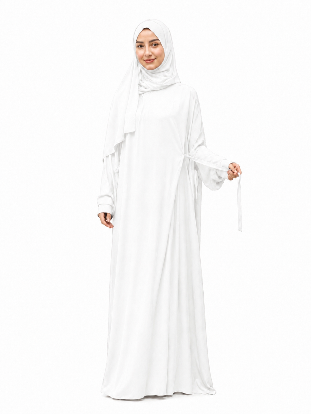 Safa Turkish Cotton Prayer Dress - White