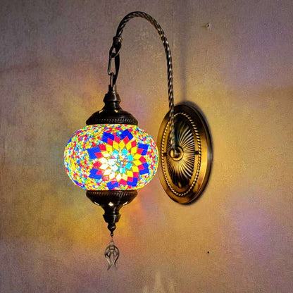 Turkish Mosaic Glass Wall Handcrafted Scone Lamp - 2002-1W