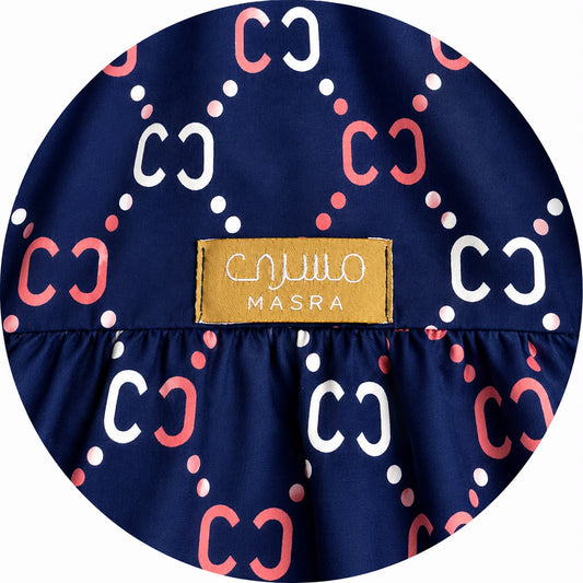 Crescent Link Navy Non-Iron Fabric - Prayer Dress