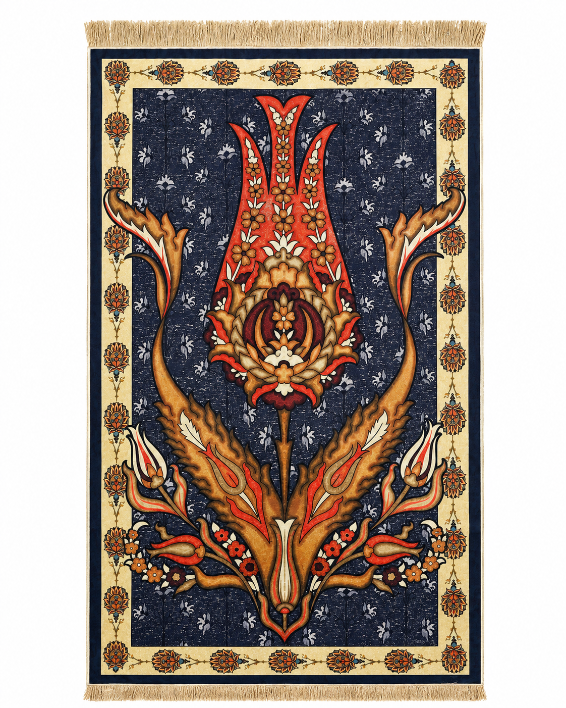 Anatolian Tulip - Bursa Thin Silk Prayer Mat